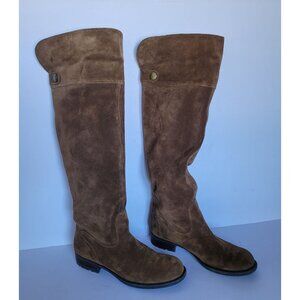 Franco Sarto Pachouli Women's Over-The-Knee Tan-Brown Suede Boots. Size 10M